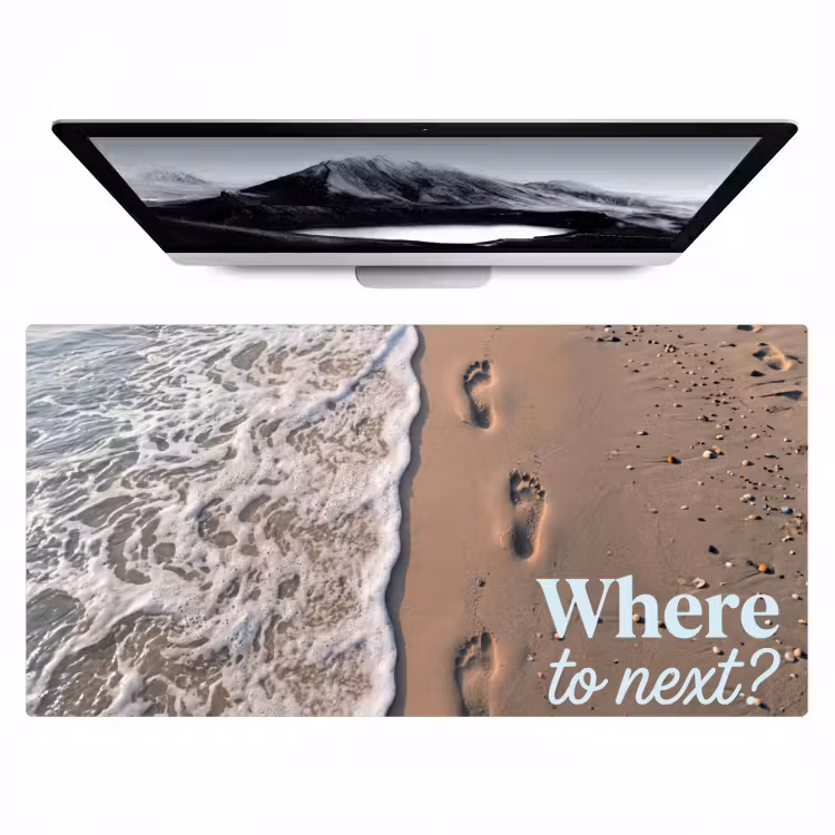 Bureau onderlegger - Where to next - Strand - Voetstappen — 1