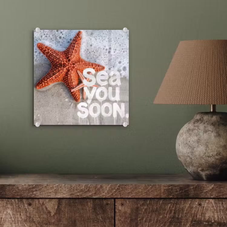 Glas schilderij - Sea you soon - Zeester - Zee — 4