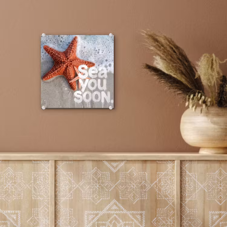 Glas schilderij - Sea you soon - Zeester - Zee — 6