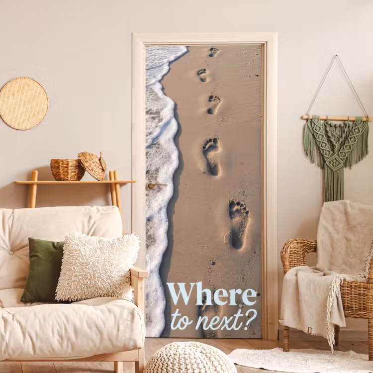 Deursticker - Where to next - Strand - Voetstappen — 4