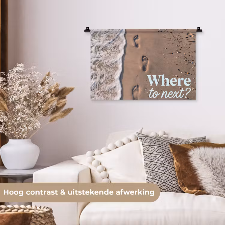 Wandkleed - Where to next - Strand - Voetstappen — 4