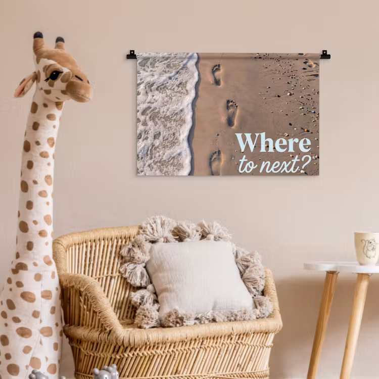 Wandkleed - Where to next - Strand - Voetstappen — 5