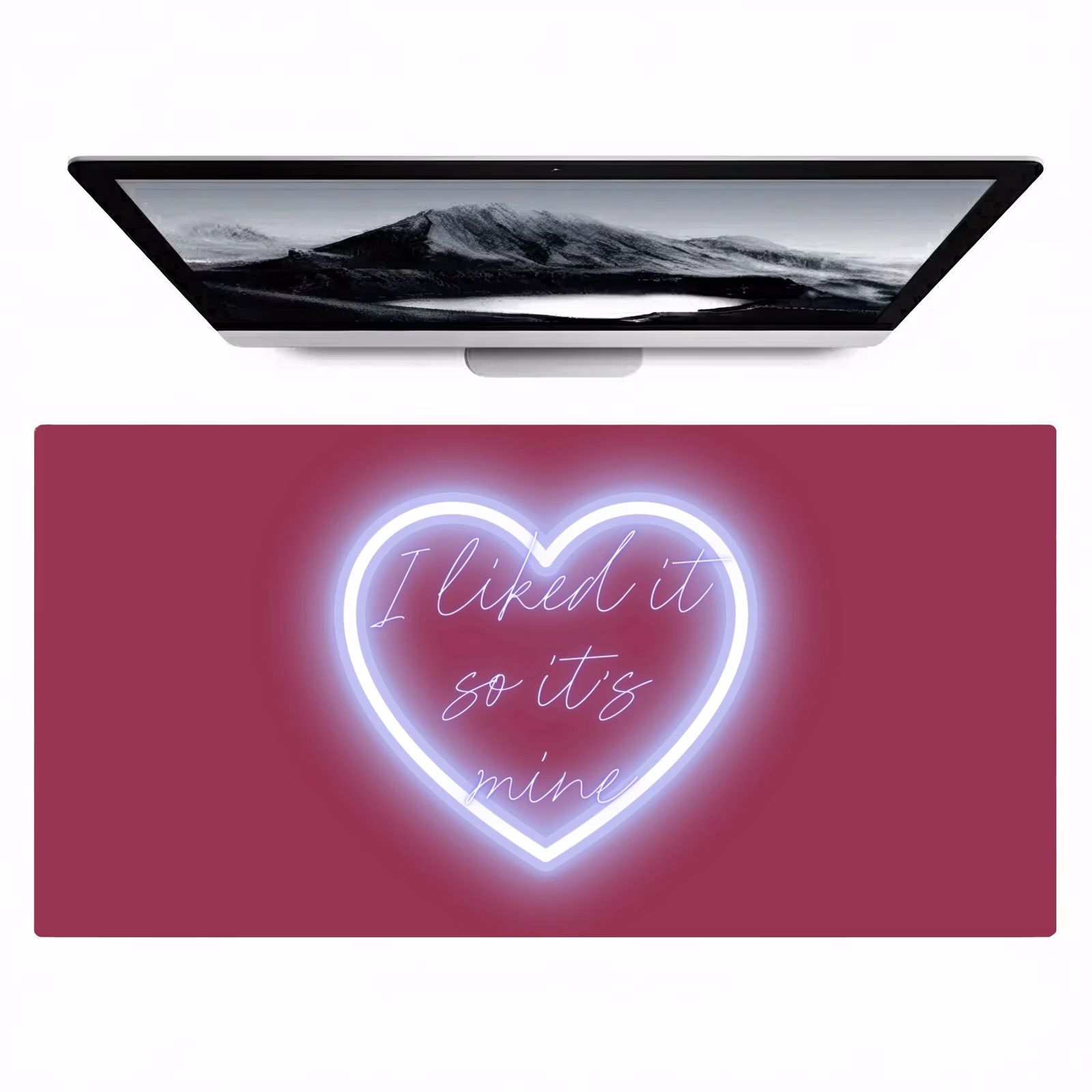 Bureau onderlegger - I liked it so it's mine neon hart bordeaux — 1