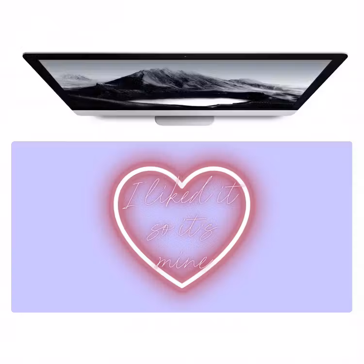 Bureau onderlegger - I liked it so it's mine neon hart lila