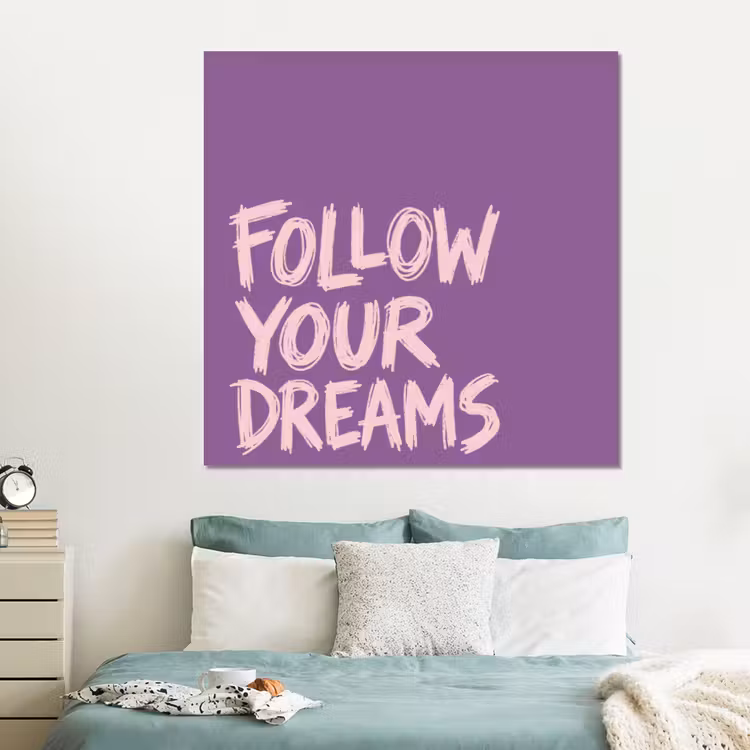 Forex - Follow your dreams - Paars - Penseeltextuur — 2