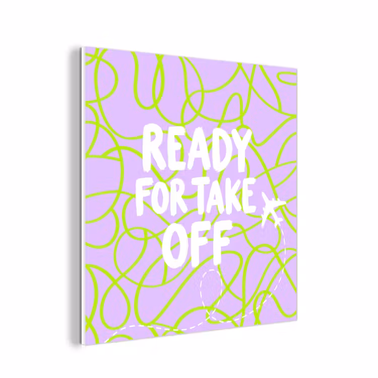 Forex - Ready for take off - Vliegtuig - Groen - Paars - Golvende lijnen — 1