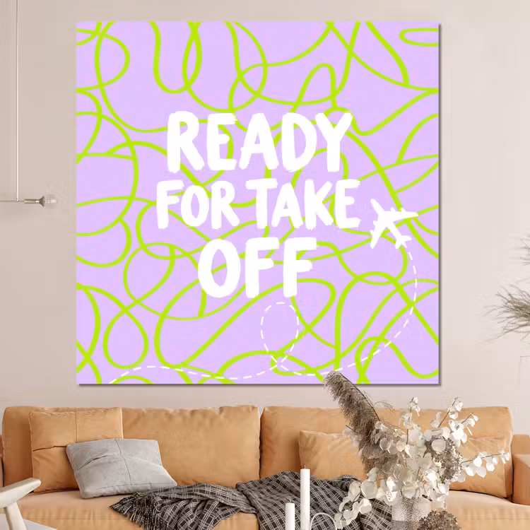 Forex - Ready for take off - Vliegtuig - Groen - Paars - Golvende lijnen — 4