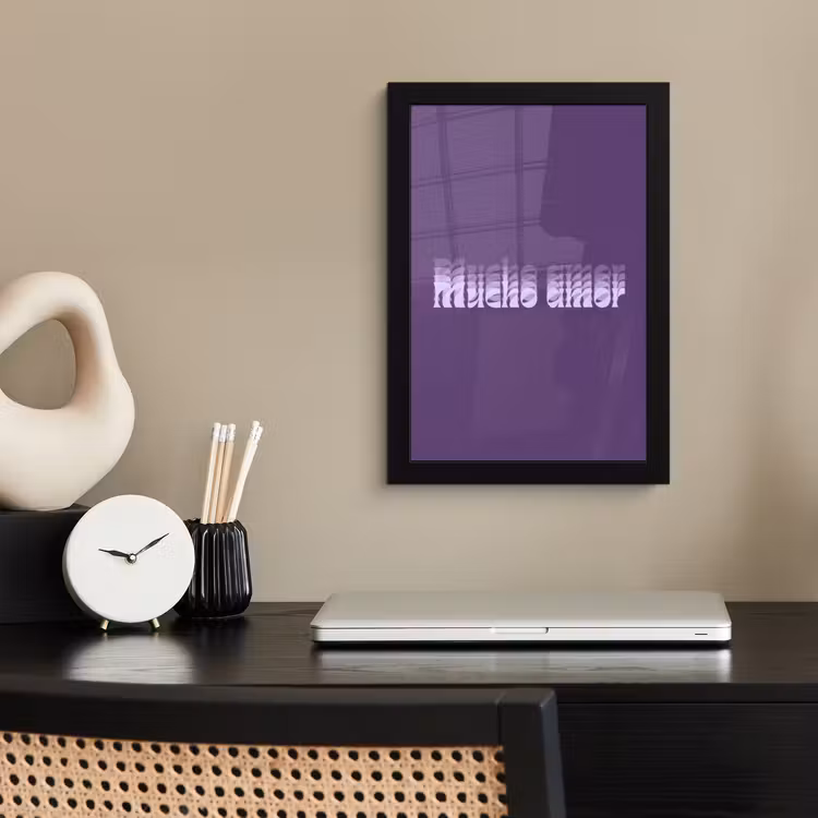 Poster met lijst - Mucho Amor Paars — 2