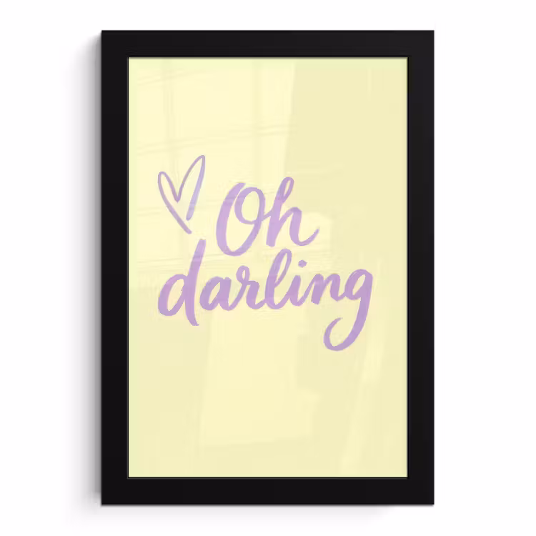 Poster met lijst - Oh Darling Geel