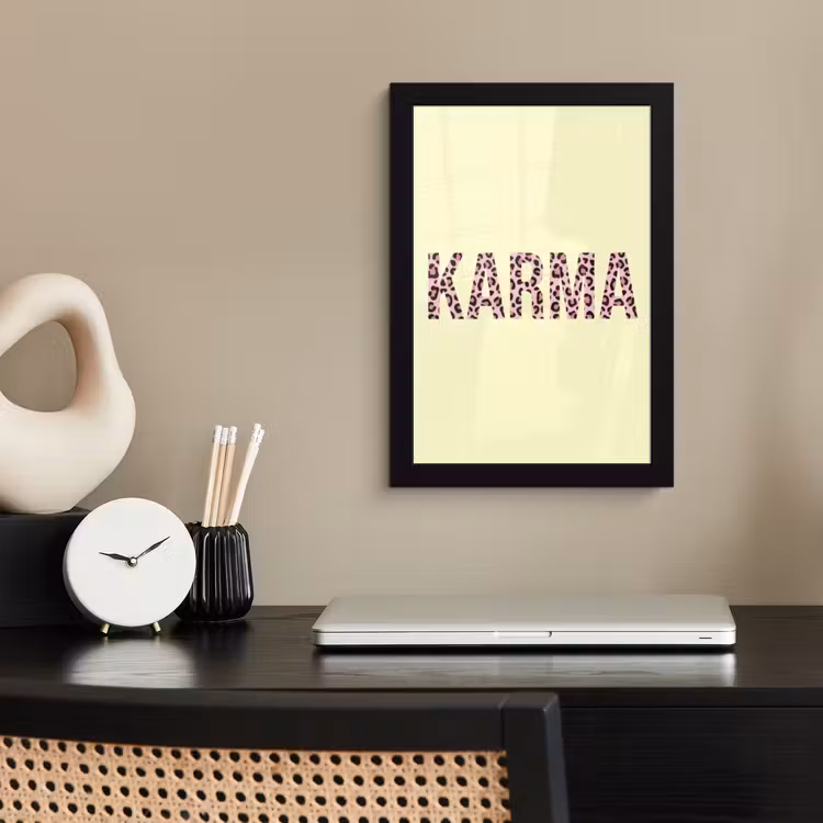 Poster met lijst - Karma Roze Luipaard Patroon — 2