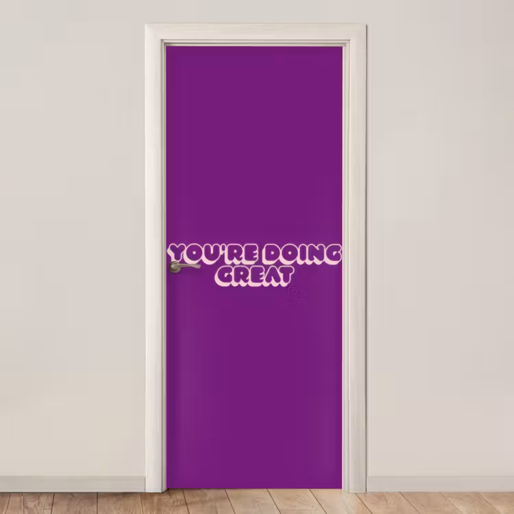 Deursticker - You're doing great - Paars - Bubble letters — 1