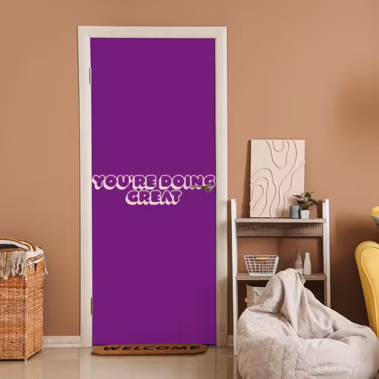 Deursticker - You're doing great - Paars - Bubble letters — 2