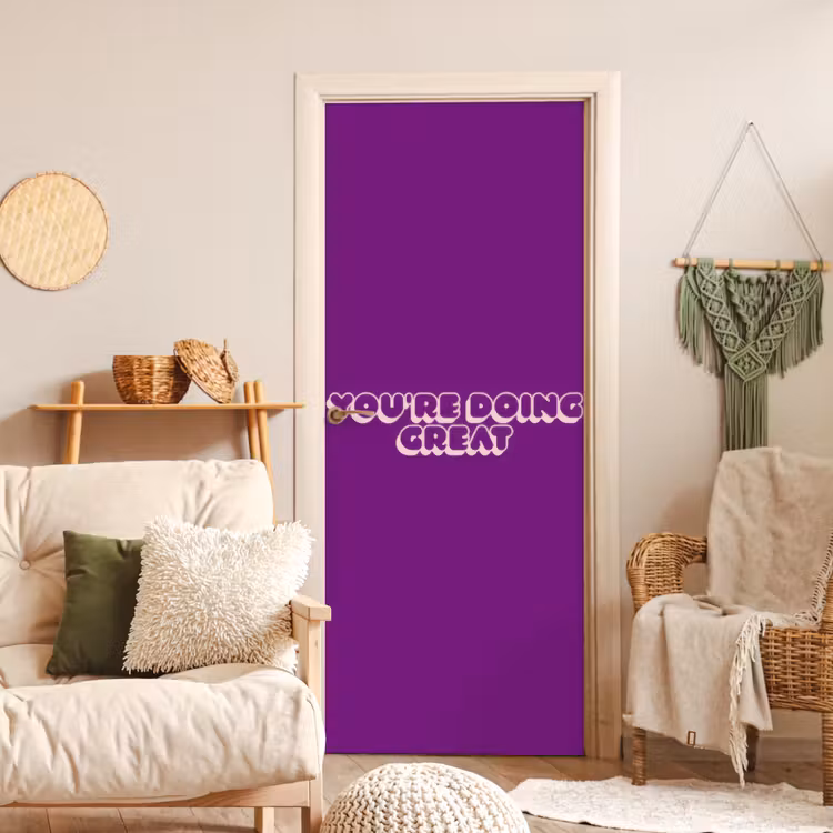 Deursticker - You're doing great - Paars - Bubble letters — 4
