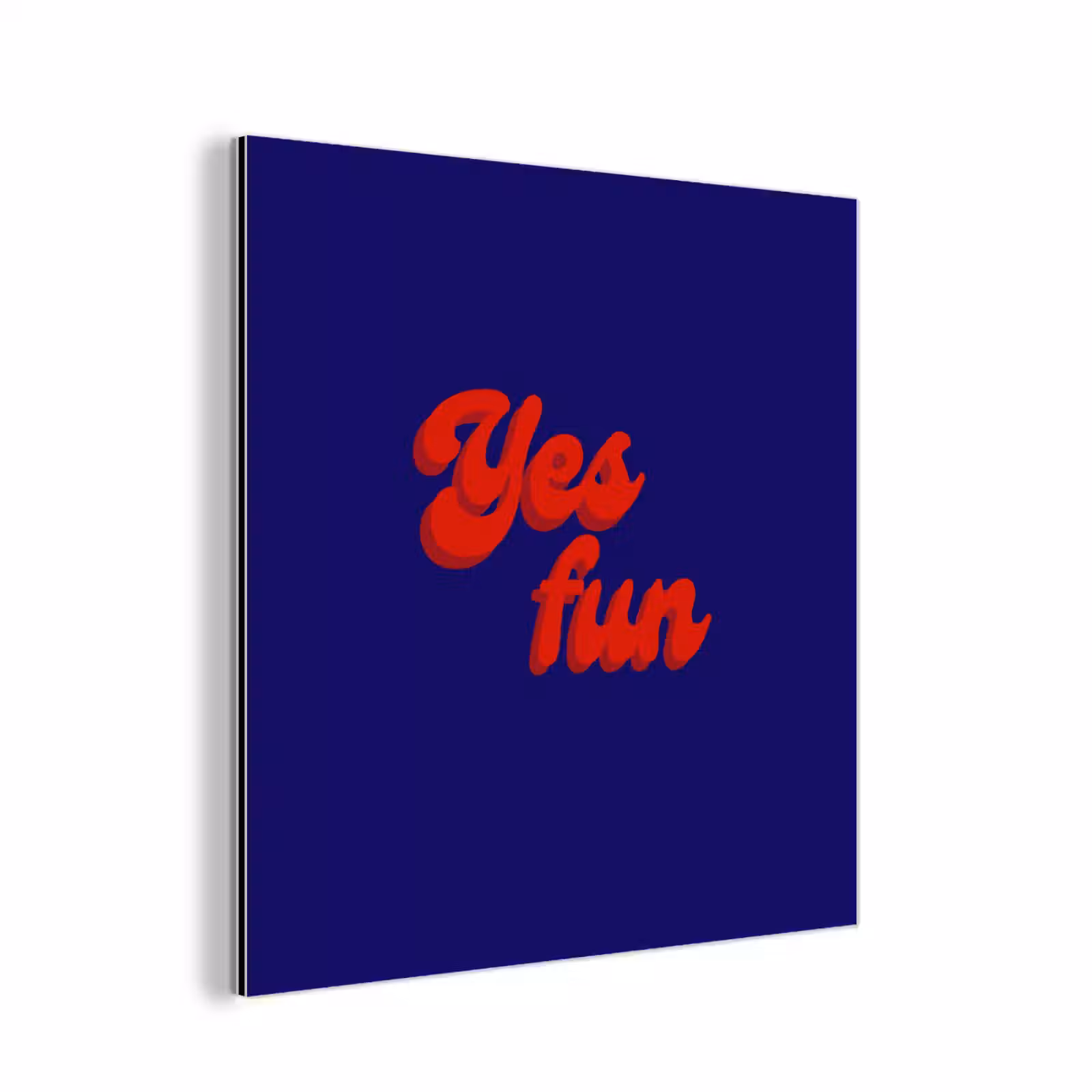 Aluminium schilderij - Blauw - Rood - Yes fun - 3D — 1