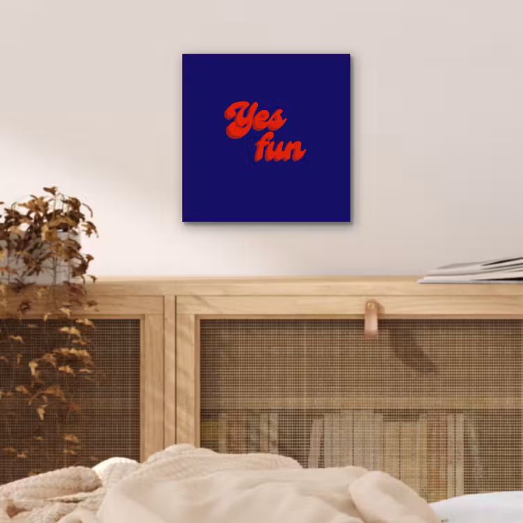 Aluminium schilderij - Blauw - Rood - Yes fun - 3D — 4