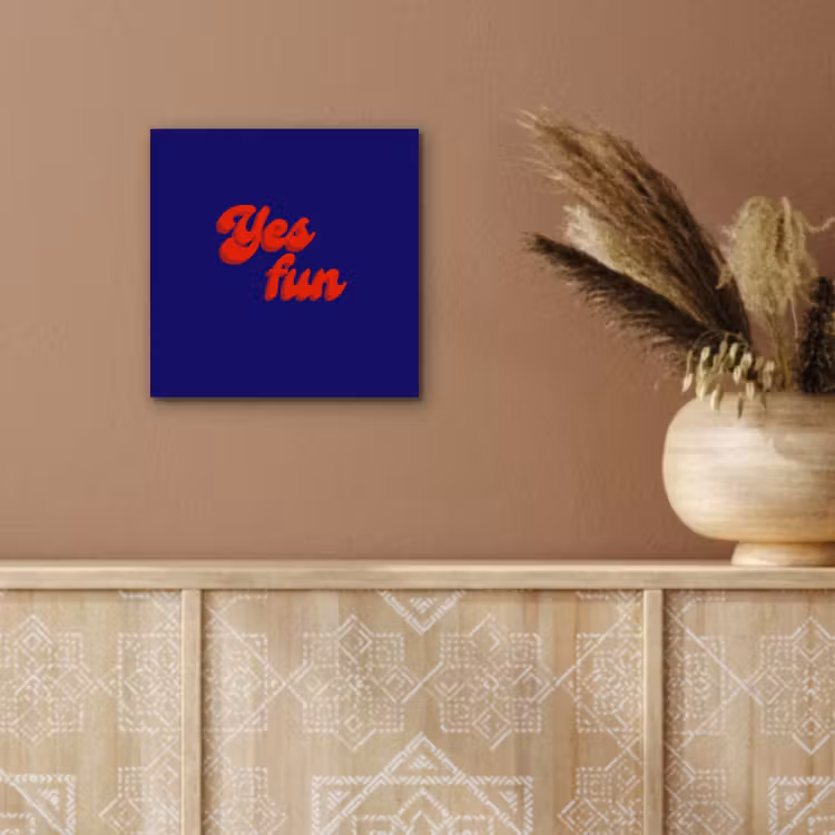 Aluminium schilderij - Blauw - Rood - Yes fun - 3D — 5
