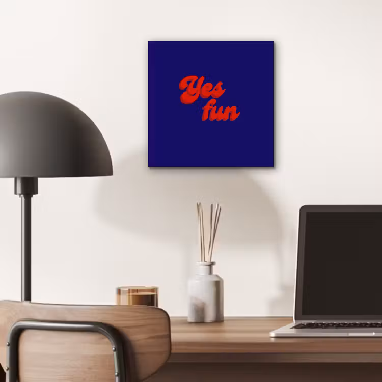 Aluminium schilderij - Blauw - Rood - Yes fun - 3D — 6