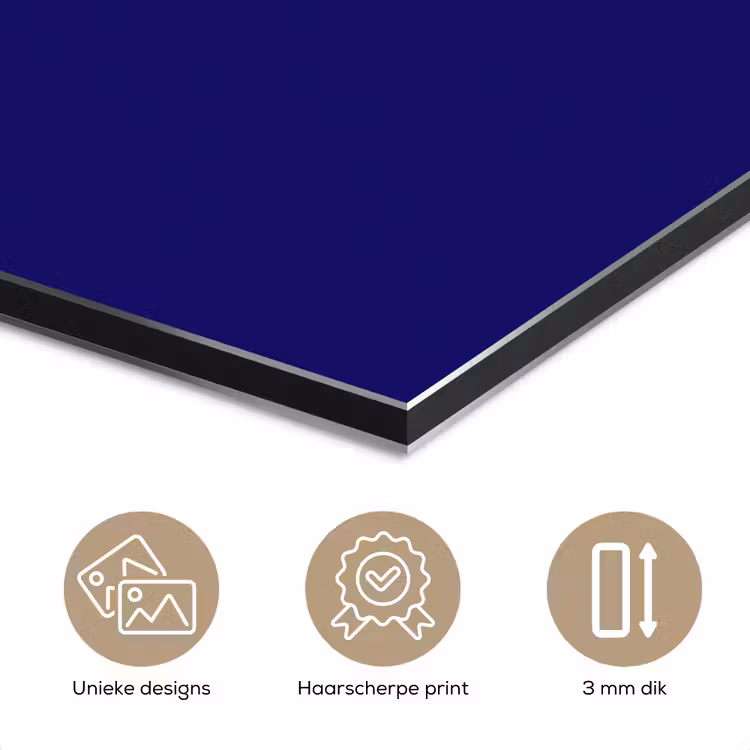 Aluminium schilderij - Blauw - Rood - Yes fun - 3D — 7