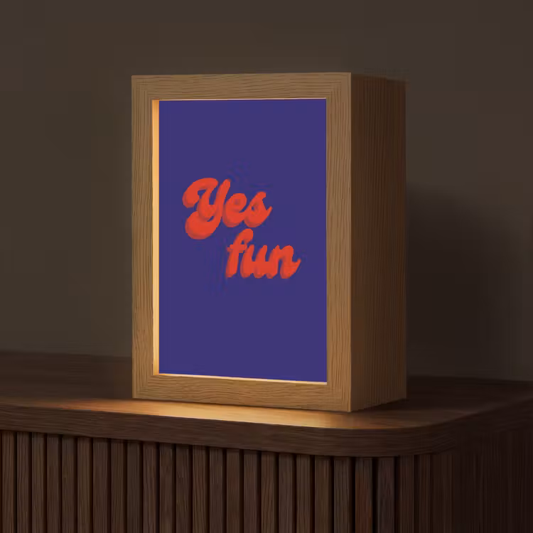 Tafellamp - Blauw - Rood - Yes fun - 3D — 1