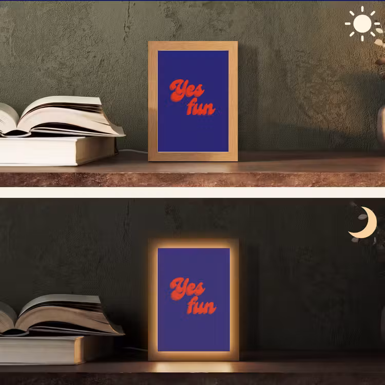 Tafellamp - Blauw - Rood - Yes fun - 3D — 5
