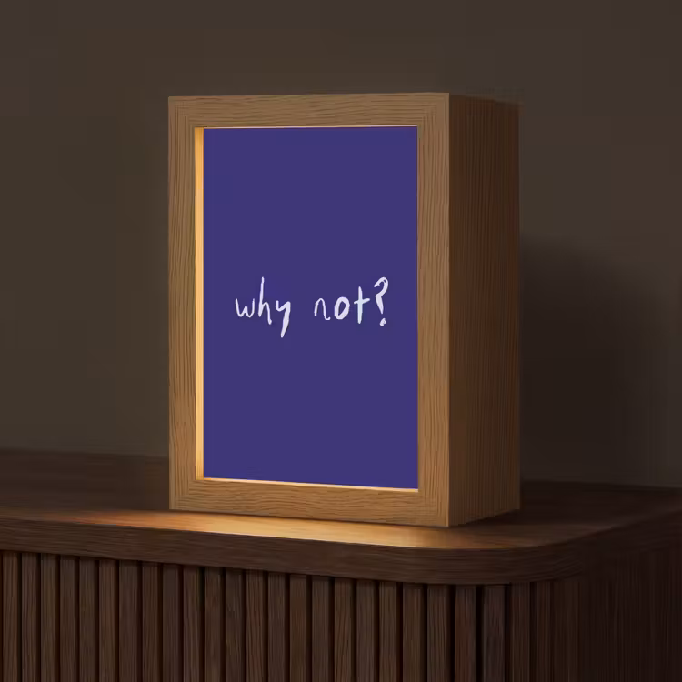 Tafellamp - Why not - Blauw - Handgeschreven — 1