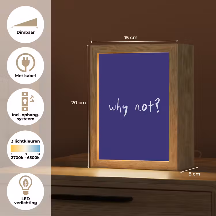 Tafellamp - Why not - Blauw - Handgeschreven — 7