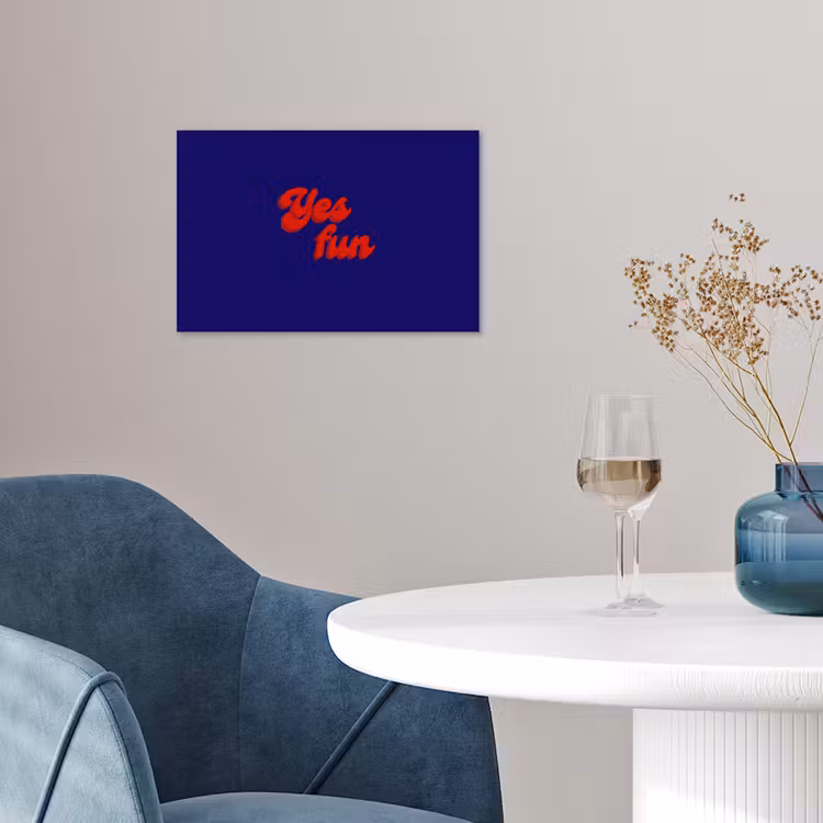 Poster - Blauw - Rood - Yes fun - 3D — 4