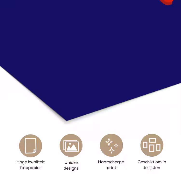 Poster - Blauw - Rood - Yes fun - 3D — 5