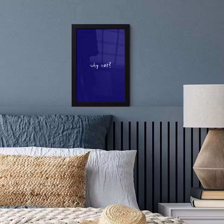 Poster met lijst - Why not - Blauw - Handgeschreven — 3