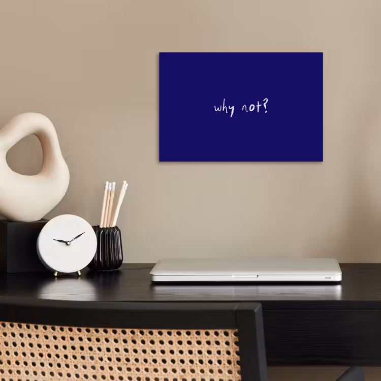 Poster - Why not - Blauw - Handgeschreven — 2