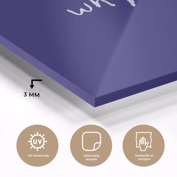 Glas schilderij - Why not - Blauw - Handgeschreven — 3