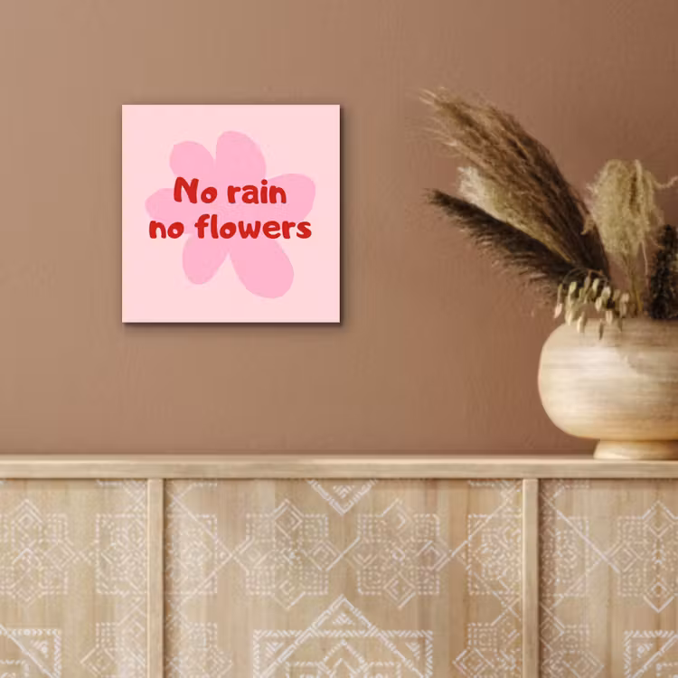 Aluminium schilderij - No rain no flowers - Bloem - Roze — 5