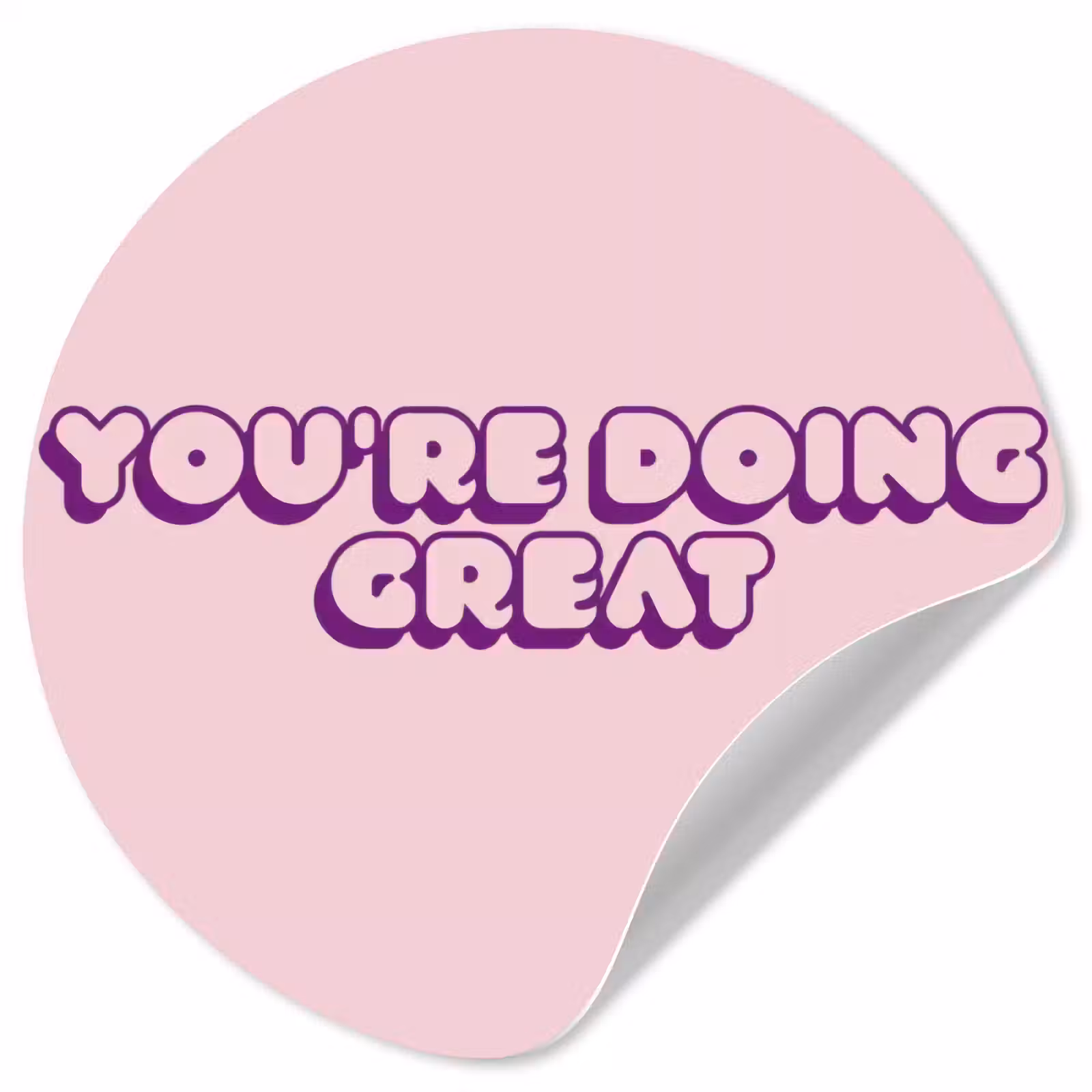 Behangcirkel - You're doing great - roze - 3D — 1