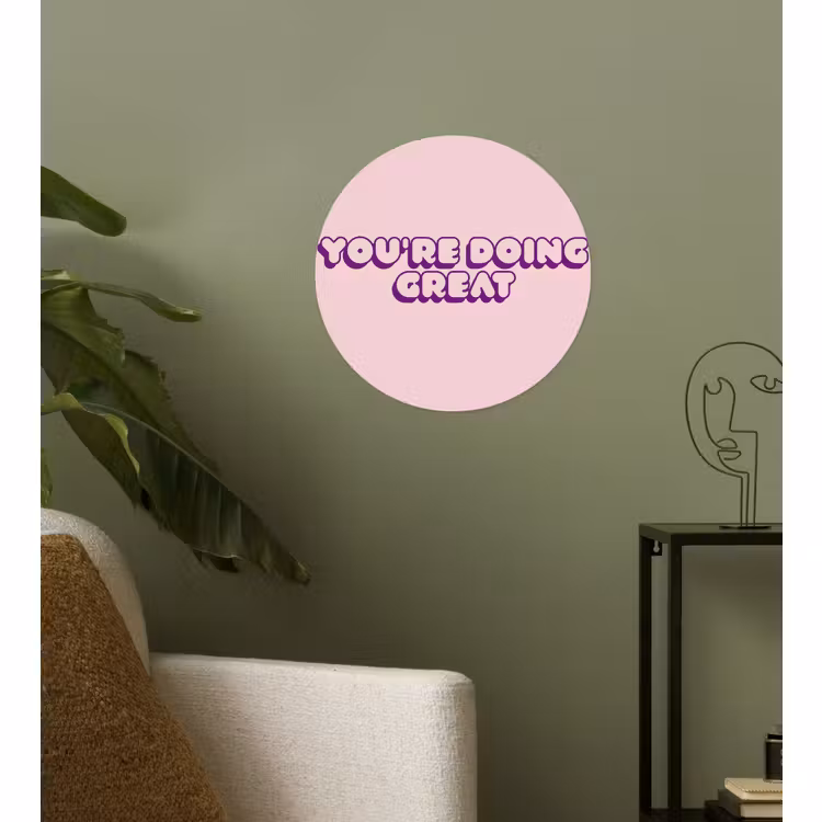 Behangcirkel - You're doing great - roze - 3D — 3