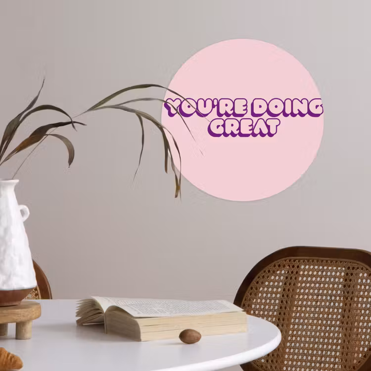 Behangcirkel - You're doing great - roze - 3D — 4