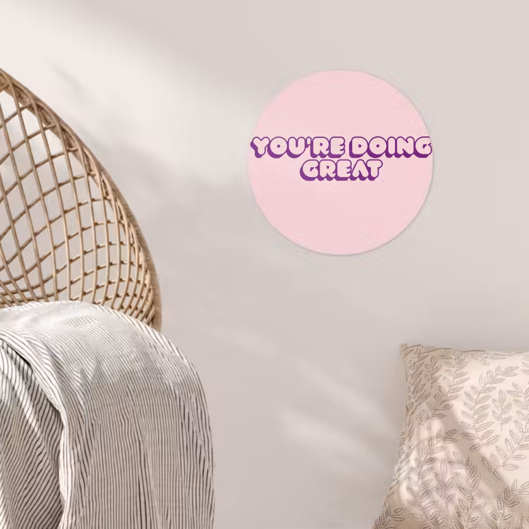 Behangcirkel - You're doing great - roze - 3D — 5
