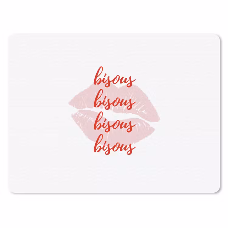 Muismat - Bisous - Lip - Wit - Rood — 1