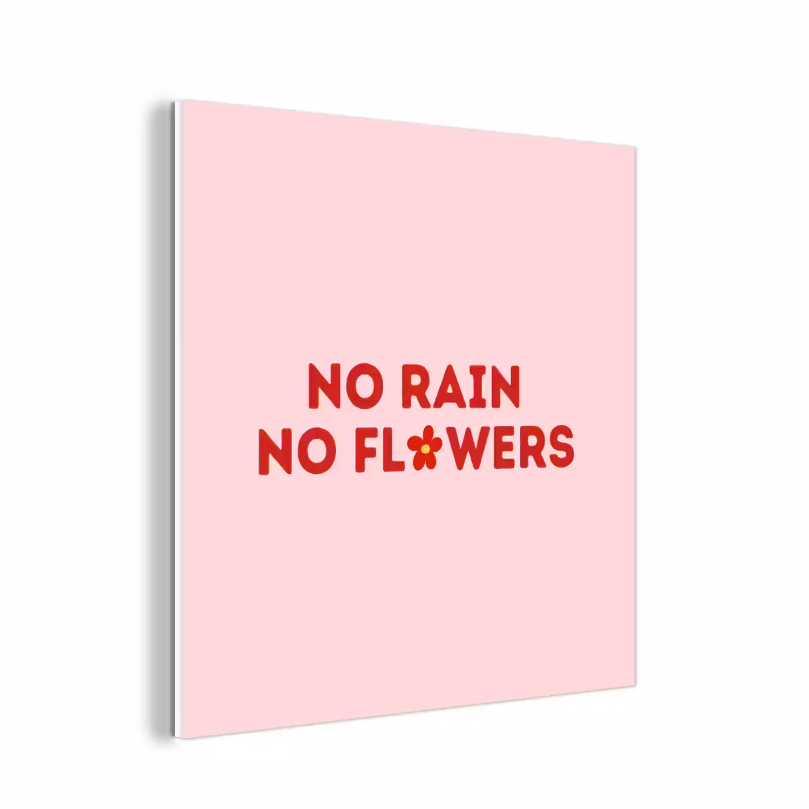 Forex - No rain no flowers - Minimalistisch - Roze - Bloem — 1