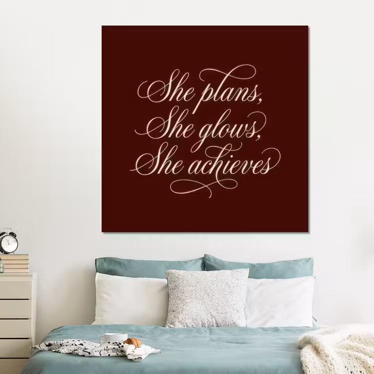 Forex - She plans she glows she achieves - Rood - Cursief — 2