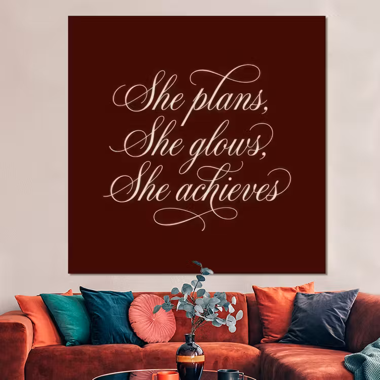 Forex - She plans she glows she achieves - Rood - Cursief — 3