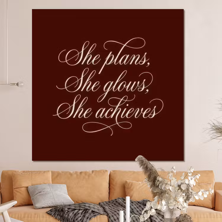 Forex - She plans she glows she achieves - Rood - Cursief — 4