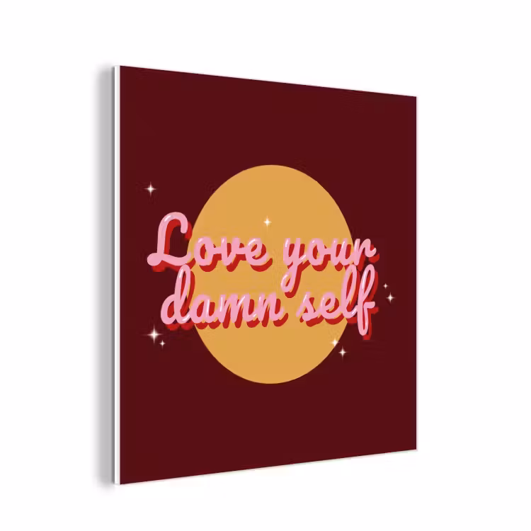 Forex - love your damn self - Cirkel - Glitter - Rood — 1