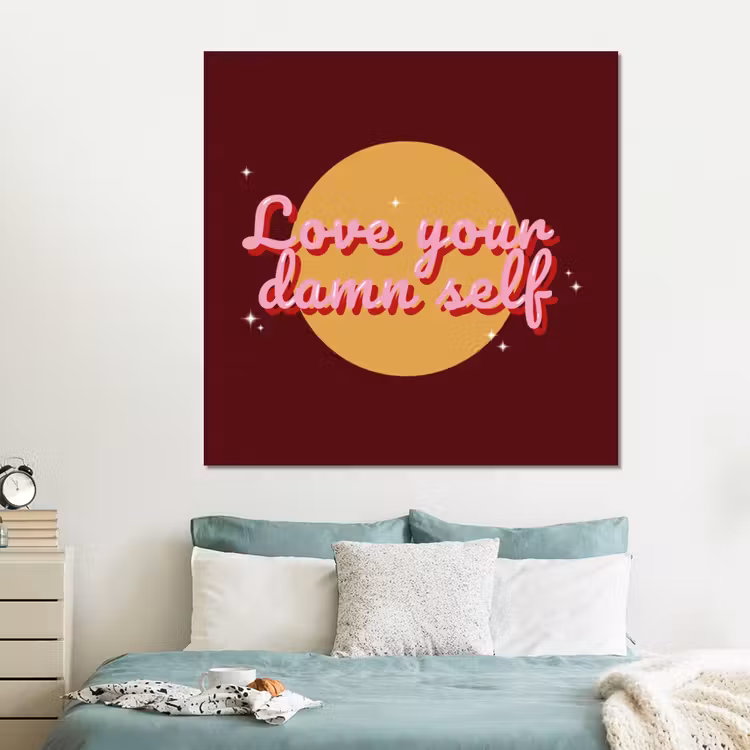 Forex - love your damn self - Cirkel - Glitter - Rood — 2