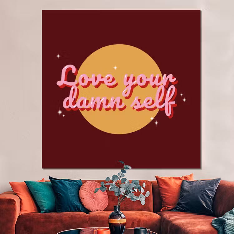 Forex - love your damn self - Cirkel - Glitter - Rood — 3
