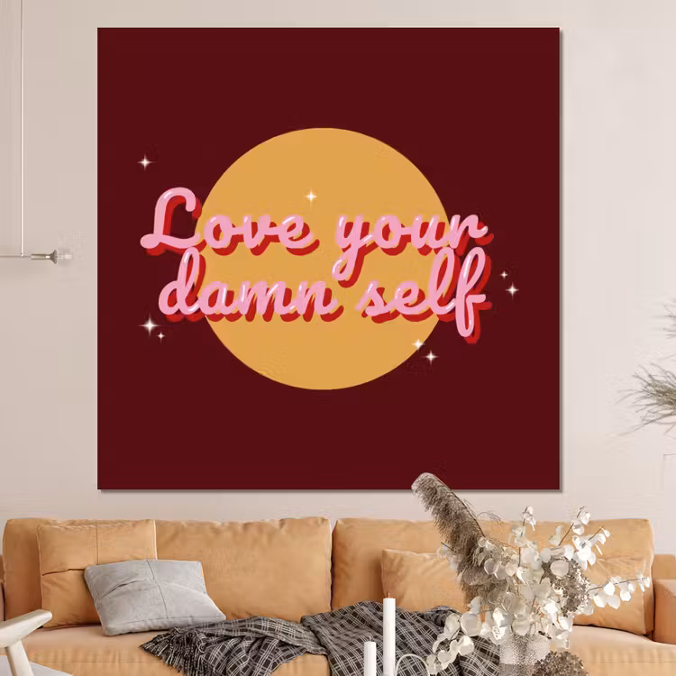 Forex - love your damn self - Cirkel - Glitter - Rood — 4