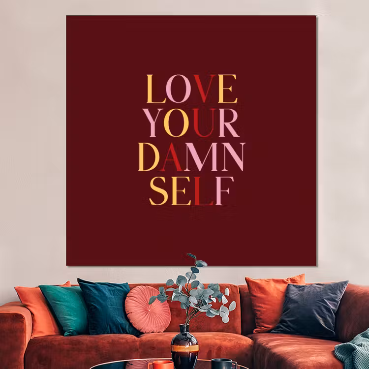 Forex - Love your damn self - Kleurrijk - Bordeaux — 3