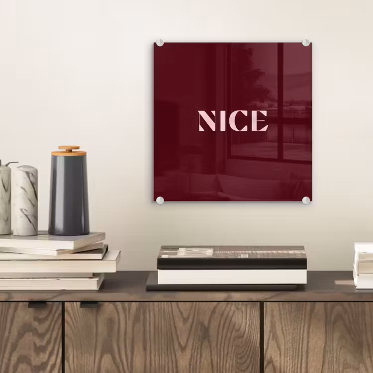 Glas schilderij - Nice - Bordeaux - Roze — 2
