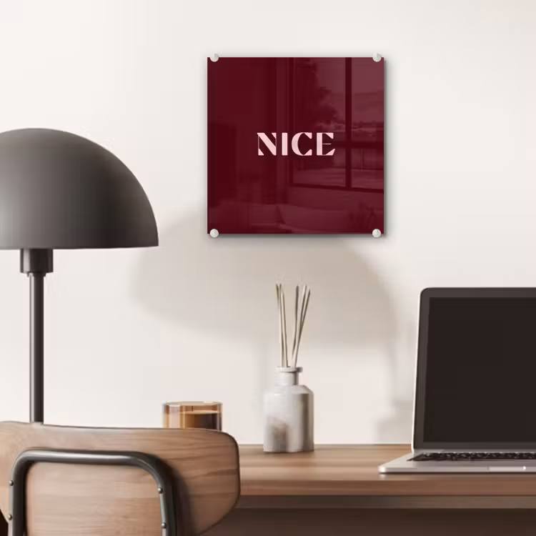 Glas schilderij - Nice - Bordeaux - Roze — 7