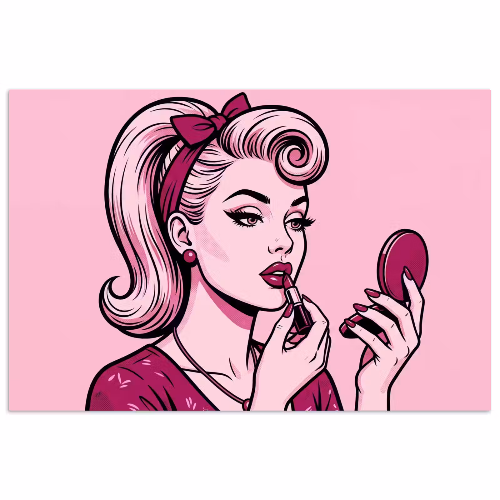Poster - Vintage - Vrouw - Roze — 1