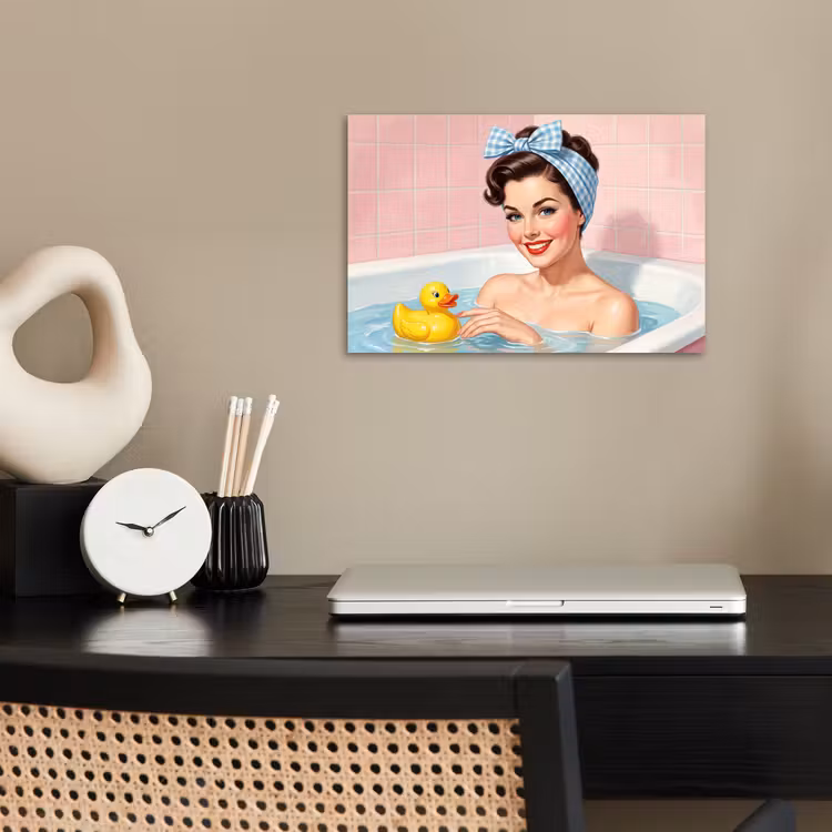 Poster - Badkamer - Eend - Blauw — 2